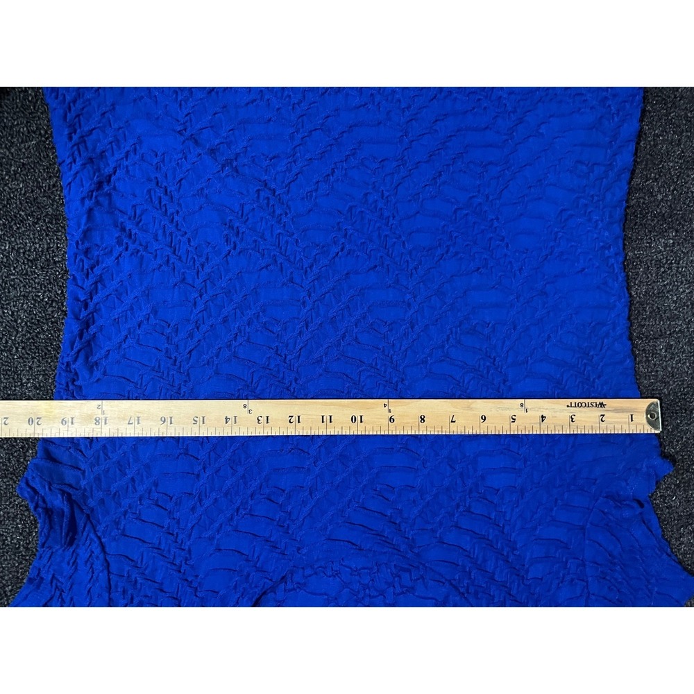 Liz Claiborne Career Royal Blue Textured Short Sleeve Scoop Neck Blouse XL - Picture 4 of 11